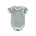 SoftNest – Ribbed Cotton Short Sleeve Romper for Newborns