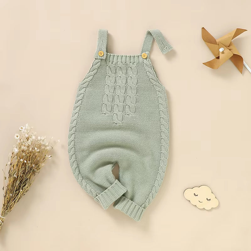 KnitNest – Solid Color Sleeveless Baby Romper